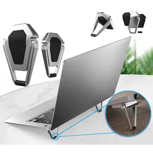 H5 Portable Mini Metal Invisible Laptop Stand (1 Pair) Adjustable Folding Riser